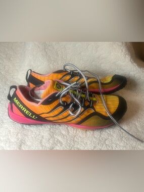 Merrell Barefoot Lithe Glove Trail Shoes Vibram Women’s 8.5 Orange Pink Running